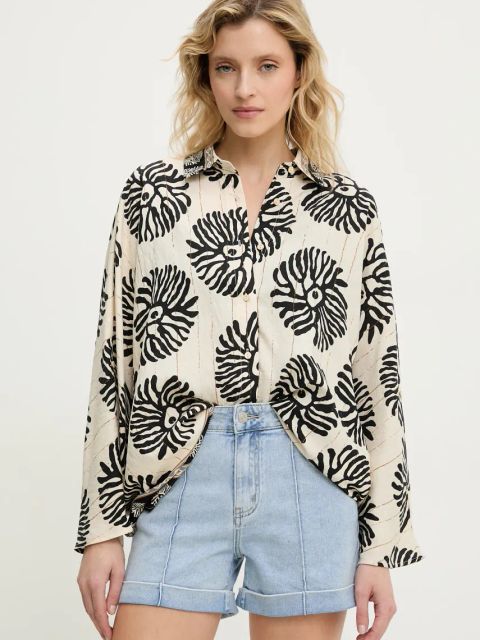 Answear.LAB koszula damska kolor czarny relaxed z kołnierzykiem klasycznym