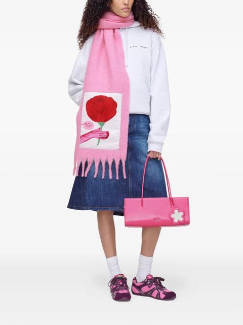Marc Jacobs Oh Rose print fringed scarf - Pink