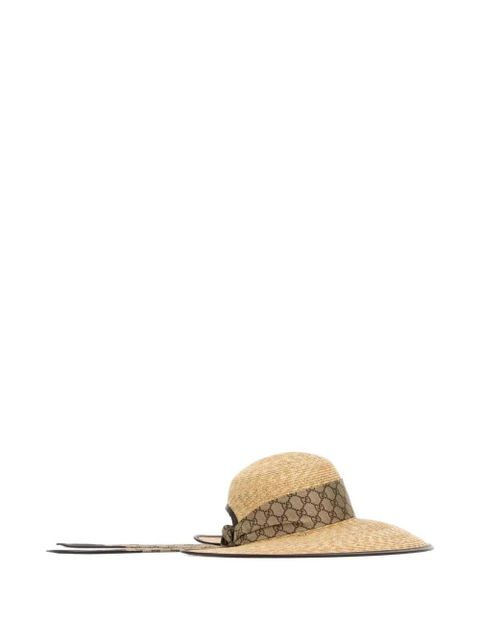 Gucci raffia monogram-ribbon hat - Neutrals - zdjęcie produktu nr 1