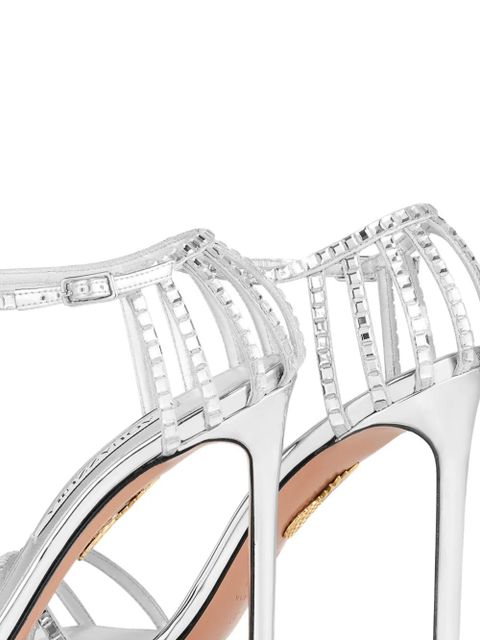 Aquazzura Sensation Crystal heeled sandals - Silver
