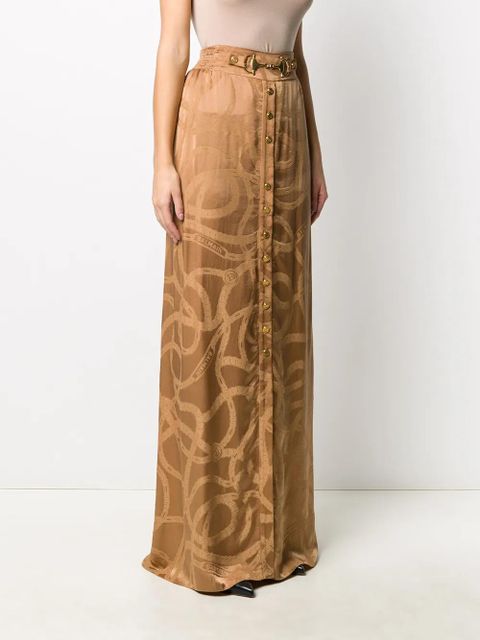 Balmain chain logo jacquard skirt - Neutrals