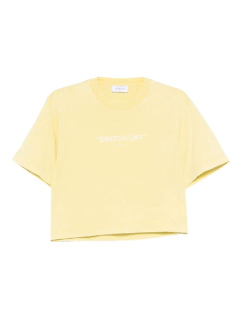 Off-White slogan-print T-shirt - Yellow - zdjęcie produktu nr 1