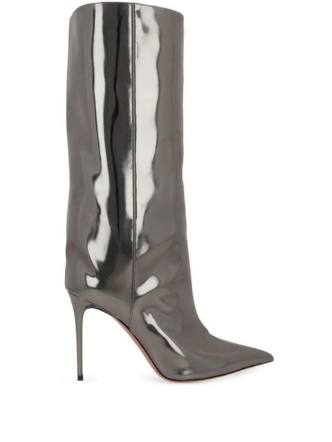 Amina Muaddi 95mm Fiona boots - Silver - zdjęcie produktu nr 1