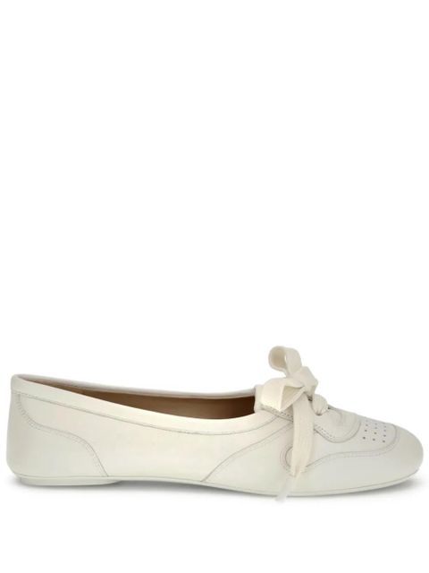 Gianvito Rossi lace-up ballet flats - White - zdjęcie produktu nr 1