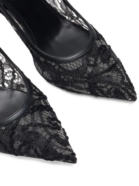 Casadei Chantilly Blade lace heel pumps - Black