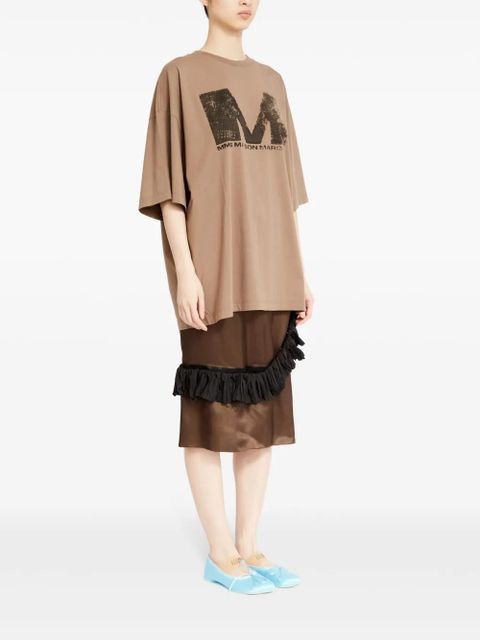 MM6 Maison Margiela round neck T-shirt - Brown