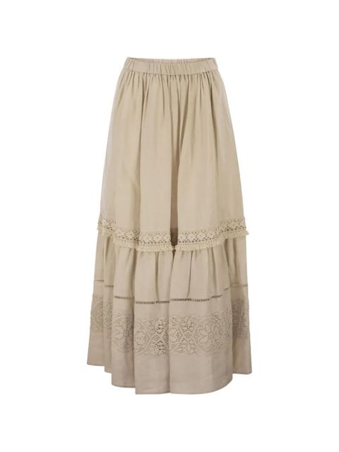 Weekend Max Mara lace-insert tiered skirt - Neutrals - zdjęcie produktu nr 1