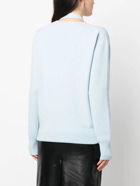 FENDI V-neck knitted cardigan - Blue - zdjęcie produktu nr 2