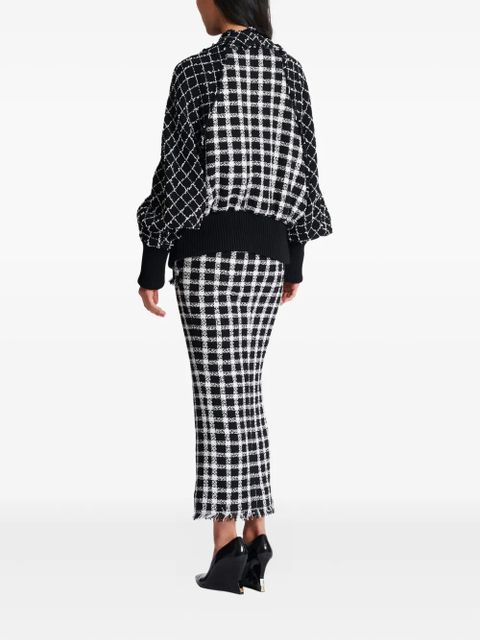 Balmain tweed button bomber jacket - Black