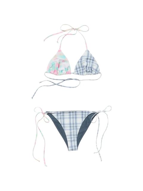 Acne Studios patchwork floral-print bikini - Blue - zdjęcie produktu nr 1
