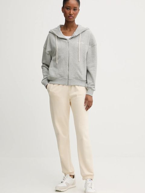 Calvin Klein Underwear bluza lounge damska kolor szary z kapturem gładka LV00QS7513 - zdjęcie produktu nr 2