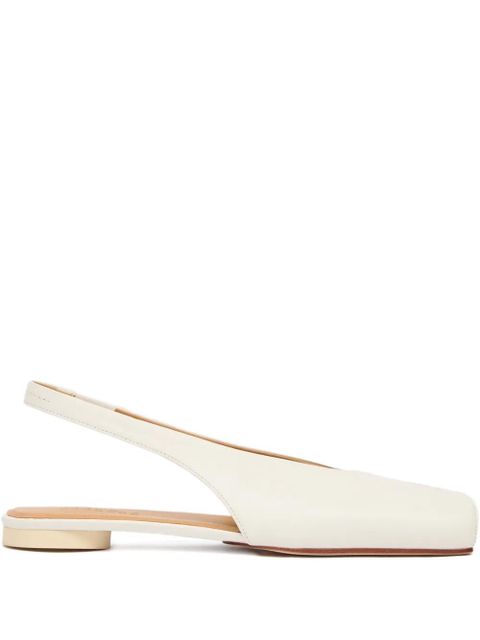 MM6 Maison Margiela square-toe slingback flat pumps - White - zdjęcie produktu nr 1