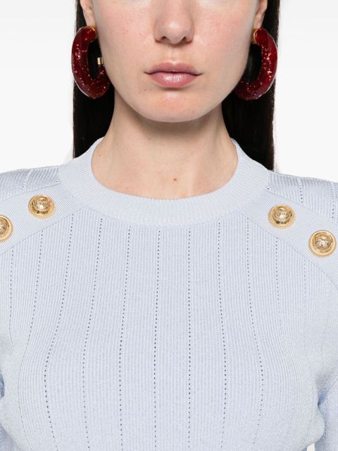 Balmain button-detailed sweater - Blue