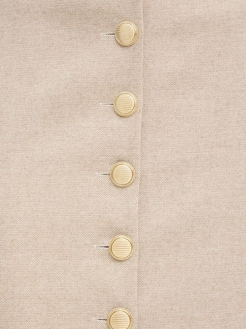 Marella spódnica z domieszką wełny kolor beżowy maxi ołówkowa 2523106092200