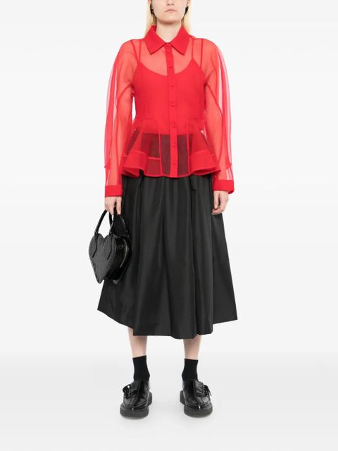 Comme Des Garçons pleated midi skirt - Black - zdjęcie produktu nr 2