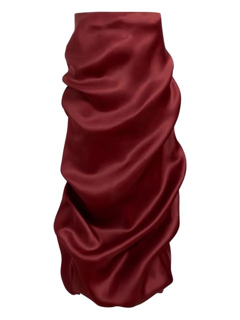 KHAITE Olula draped skirt - Red - zdjęcie produktu nr 1