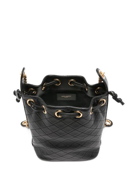Saint Laurent Cassandre diamond-pattern bucket bag - Black