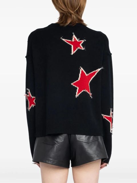 Zadig&Voltaire star-embellished frayed sweater - Black