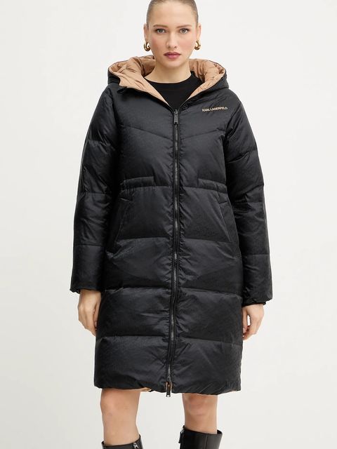 Karl Lagerfeld kurtka puchowa dwustronna kolor czarny zimowa A4W15045