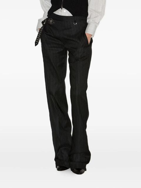 ISABEL MARANT pinstripe metal-detail trousers - Black - zdjęcie produktu nr 2