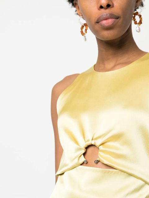 Nanushka cut-out sleeveless satin top - Yellow