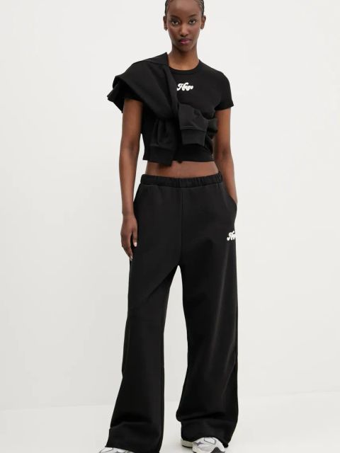 HUGO t-shirt bawełniany damski kolor czarny 50539132