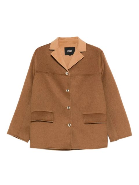 Maje contrasting-collar wool coat - Brown - zdjęcie produktu nr 1