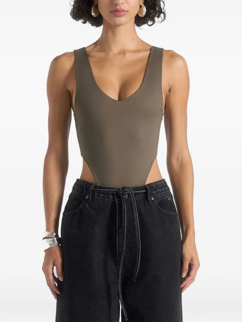 Manière De Voir Noa plunging V-neck bodysuit - Brown - zdjęcie produktu nr 1