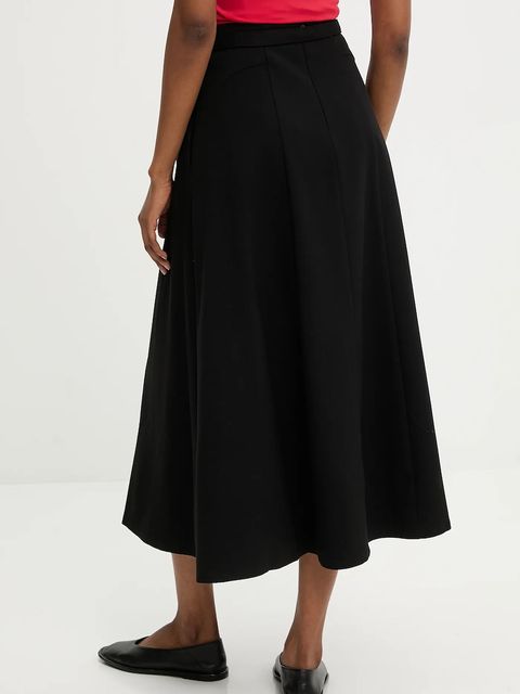 Answear.LAB spódnica kolor czarny midi rozkloszowana