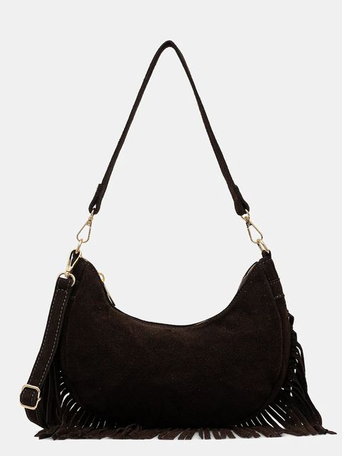 Answear.LAB torebka zamszowa kolor brązowy