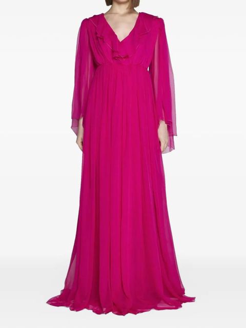 Gucci ruffled silk maxi dress - Pink - zdjęcie produktu nr 2