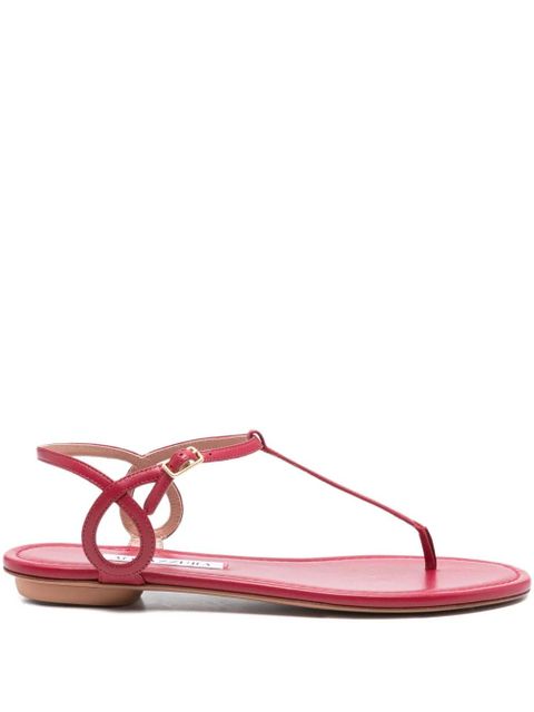 Aquazzura Almost Bare leather T-bar sandals - Red - zdjęcie produktu nr 1