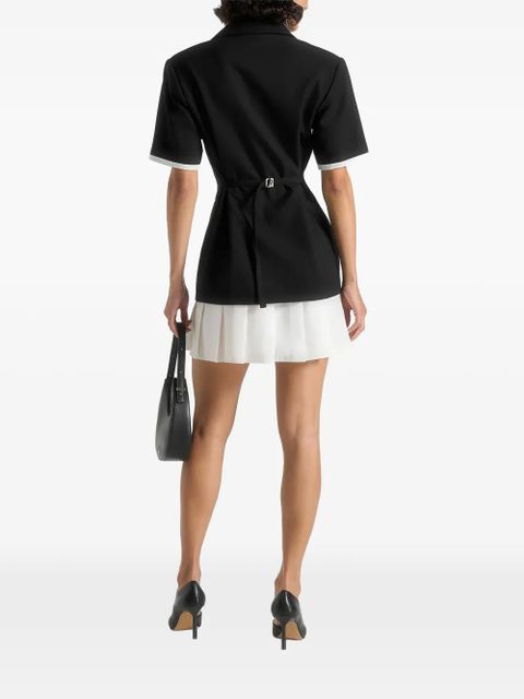 Manière De Voir Baya pleated-skirt blazer mini dress - Black