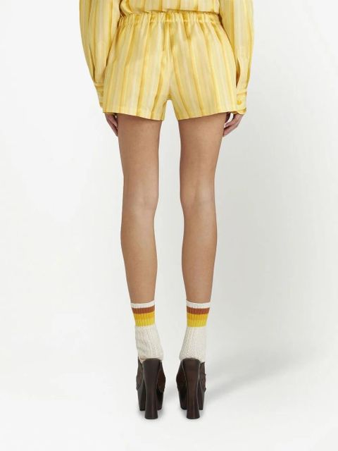 ETRO stripe-print button-fastening short - Yellow