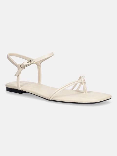 Calvin Klein sandały damskie SQUARE FLAT SANDAL STRAP LTH - zdjęcie produktu nr 1