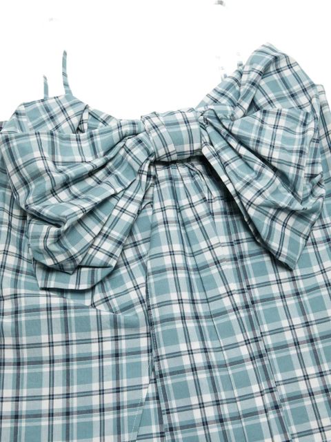 Acne Studios bow-detailed checked top - Blue