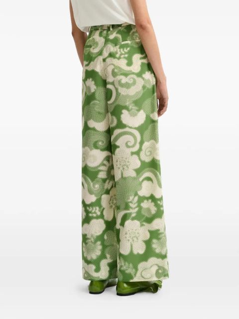 Essentiel Antwerp pleated printed trousers - Green
