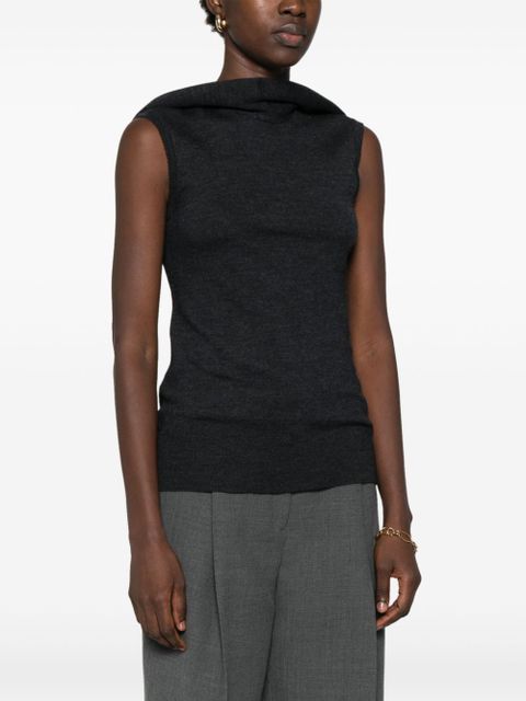 TOTEME scarf-detailing sleeveless top - Grey