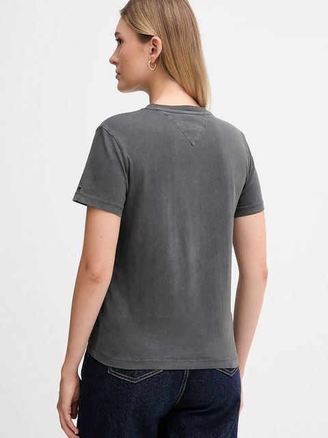 Tommy Jeans t-shirt bawełniany damski kolor czarny DW0DW21966
