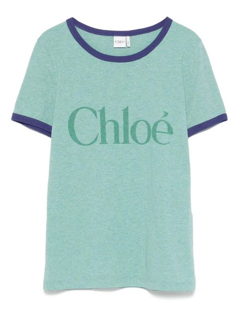 Chloé logo-print T-shirt - Green - zdjęcie produktu nr 1
