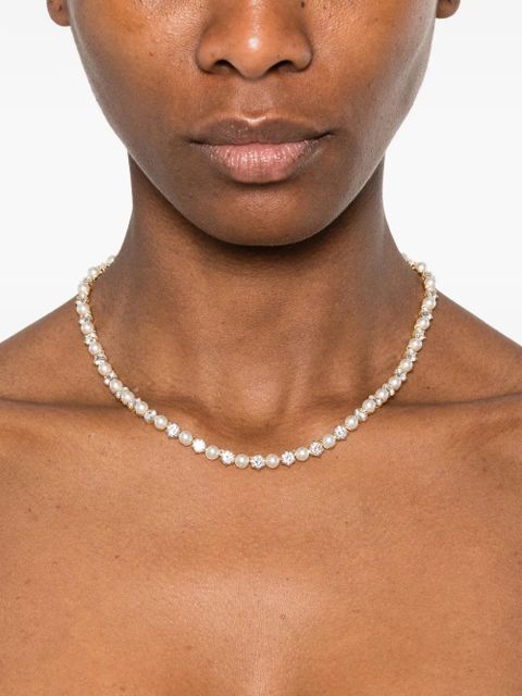 Swarovski Matrix Tennis crystal-pearl necklace - Gold - zdjęcie produktu nr 2