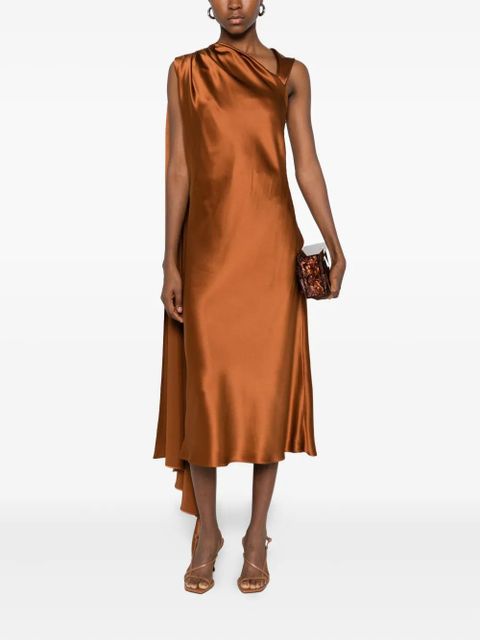 Max Mara draped silk midi dress - Brown - zdjęcie produktu nr 2
