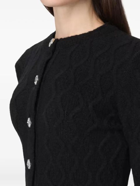 PINKO cable-knit embellished cardigan - Black
