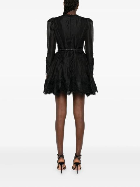 ZIMMERMANN lace-trimmed mini dress - Black