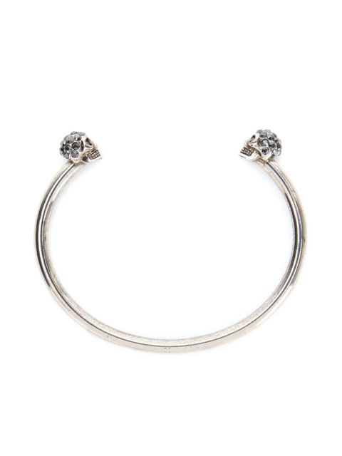 Alexander McQueen Jewelled Twin Skull bangle - Silver - zdjęcie produktu nr 1