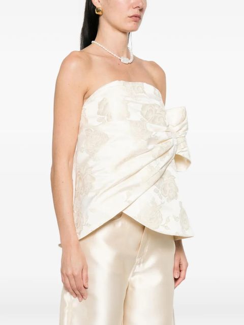 Simone Rocha gathered flower top - Neutrals