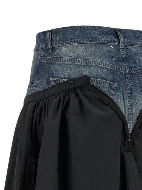 Maison Margiela denim insert midi skirt - Black