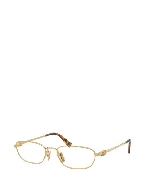 Miu Miu Eyewear geometric-frame tortoiseshell glasses - Gold - zdjęcie produktu nr 2