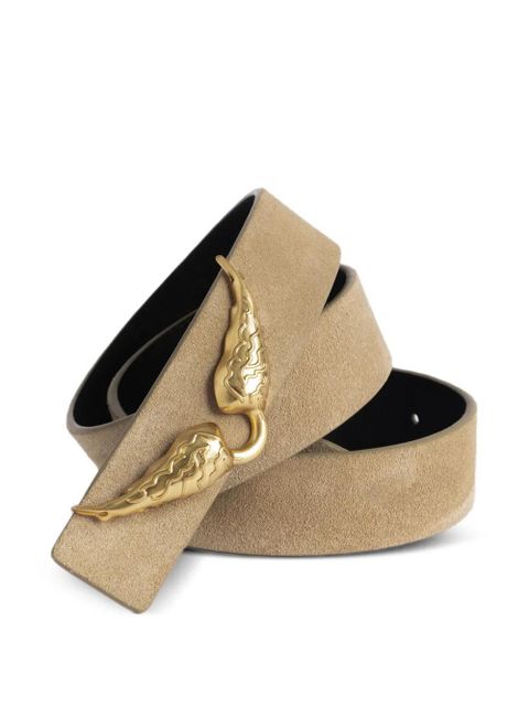 Zadig&Voltaire reversible wings leather belt - Neutrals