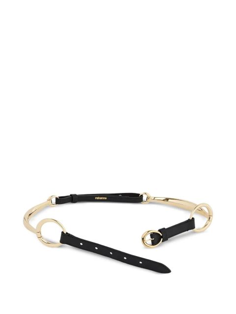 Rabanne ring leather belt - Black